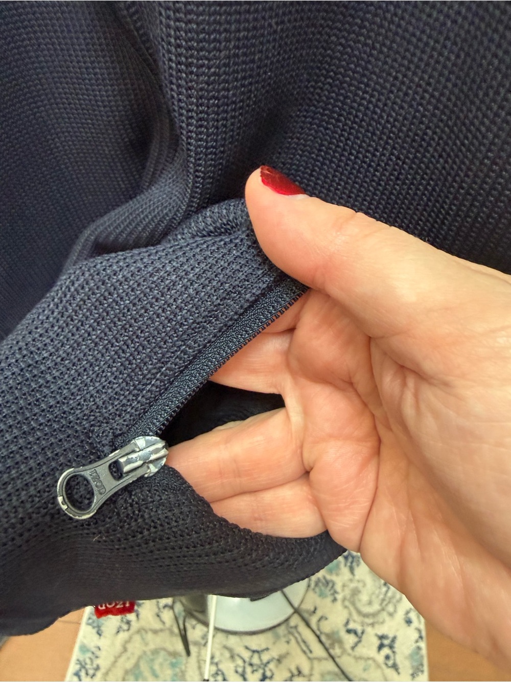 Izod Navy Full-Zip Knit Jacket - Picture 5 of 10